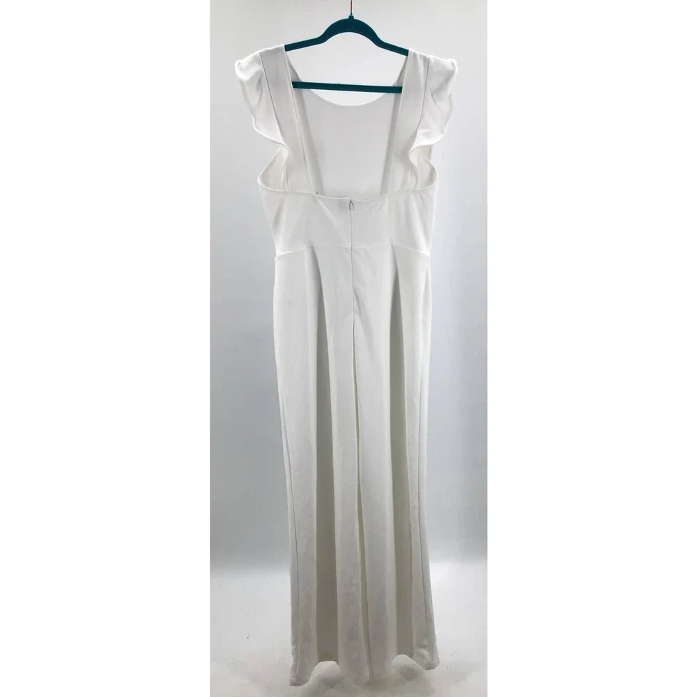 Lulu's White Ruffle Jumpsuit - Picture 4 of 9